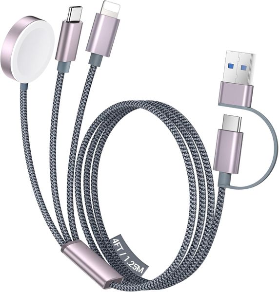 3 in 2 USB C Cable Compatible with iPhone 16 iWatch Ultra series 9/SE/8/7