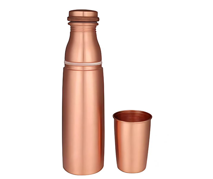 Pure Copper Water Bottle - Stylish Bottle with Copper Cup