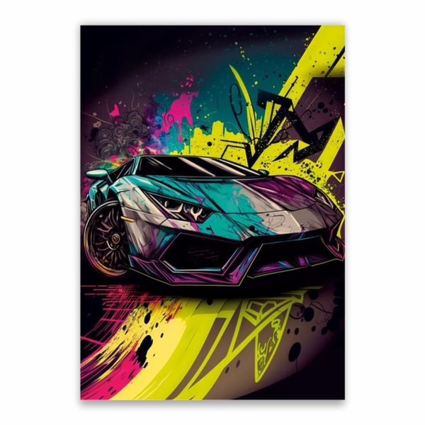 Lamborghini Painting Splash Poster - A1