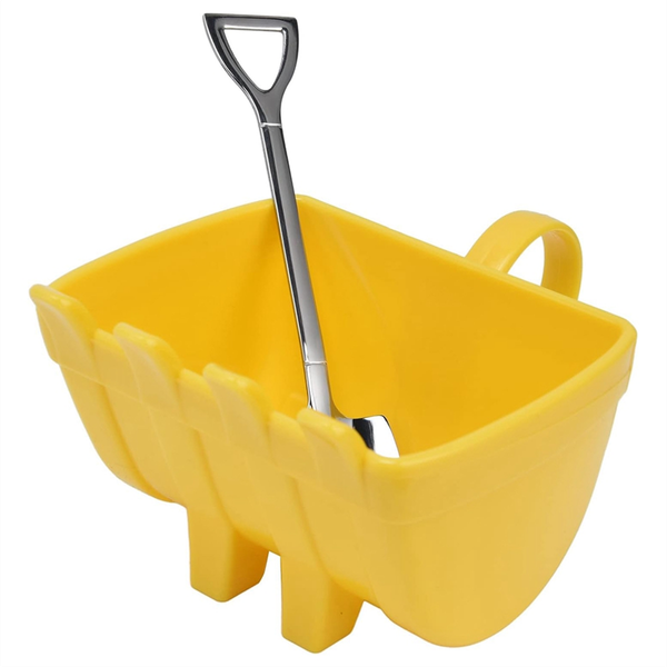 Coffee Cup Excavator Bucket Cup With Shovel Spoon Tea Cup Orange