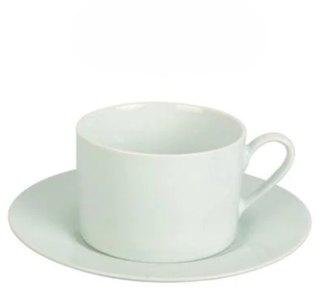Everyday Classic White Ceramic Cup and Saucer Set - 220ml