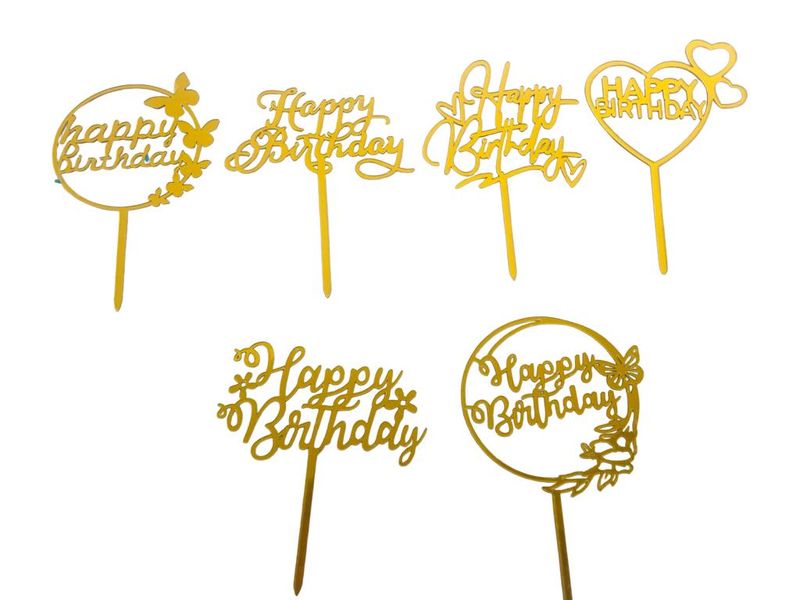 6Pack Cake Toppers (Gold)