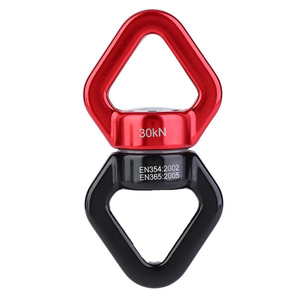 30KN Rotational Swivel Connector for Climbing (Red/Black)
