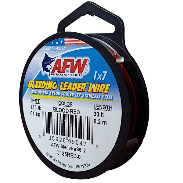American Fishing Wire Bleeding Red Leader Wire 61Kg/135Lb