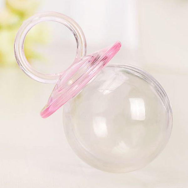12PCS Nipple Shape Plastic Candy Boxes Pink Blue 8x5cm Wedding Favor Gift