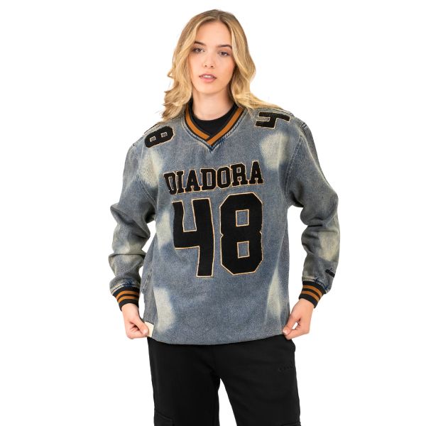 Diadora Piero Dark Denim Crew Neck Top - Casual Everyday Essential