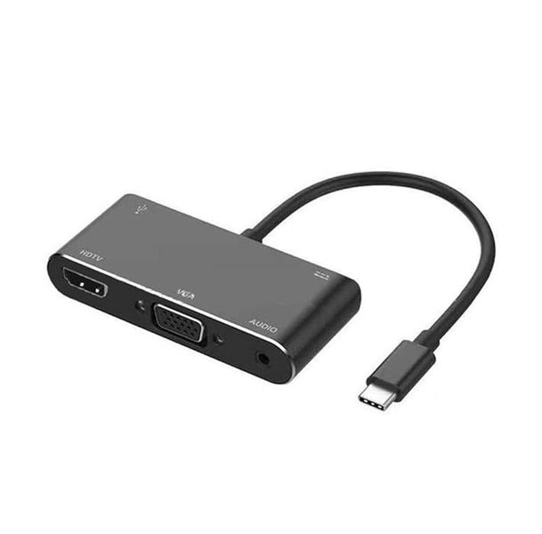 USB-C/Type-C to HDMI/VGA/Audio/USB3.0 Hub Adapter with PD Charge GW
