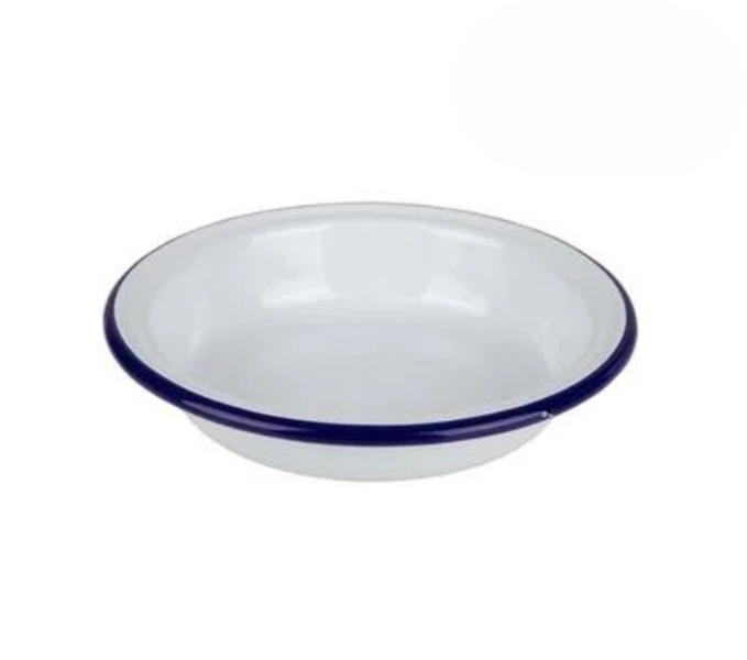 18cm Enamel Plate in Milk - Vintage Charm, Built to Last