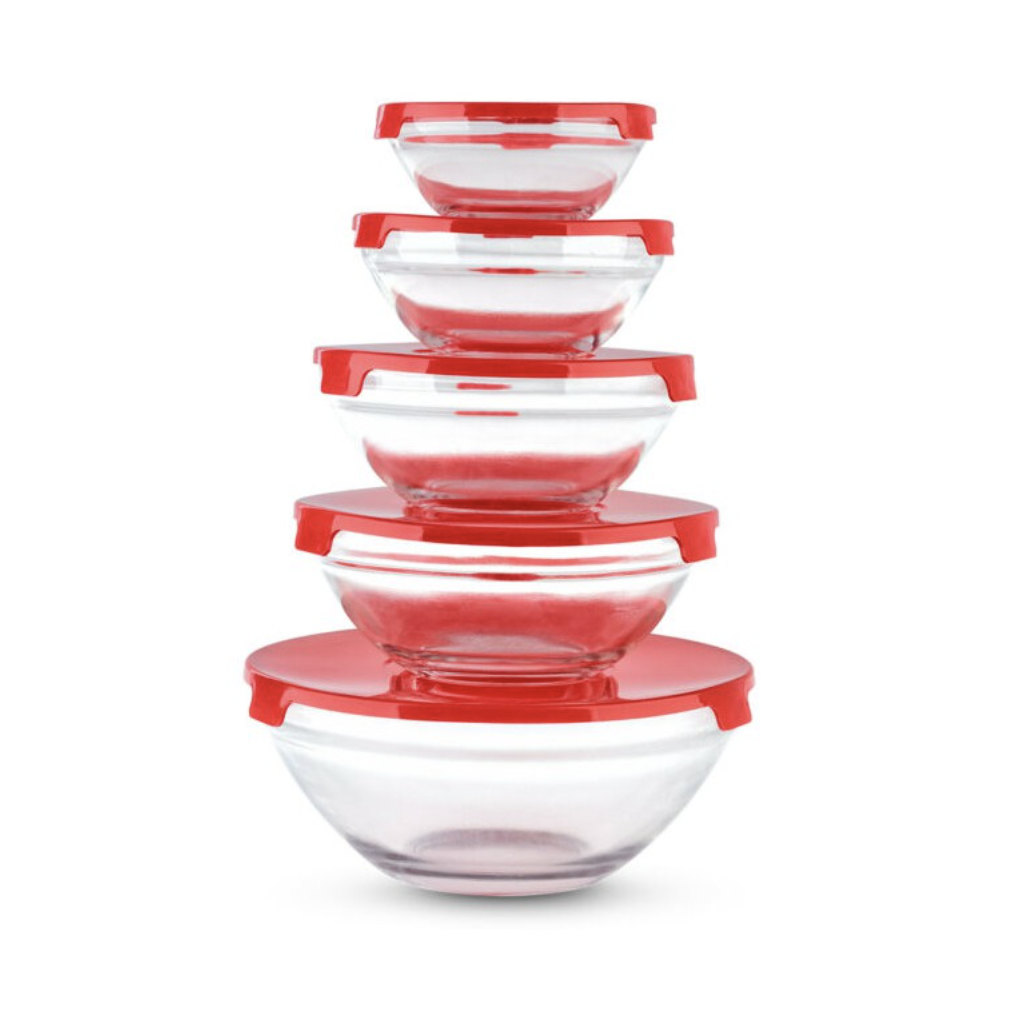 Glass Food Storage Bowls with Lids - Set of 5 | Buy Online in South ...