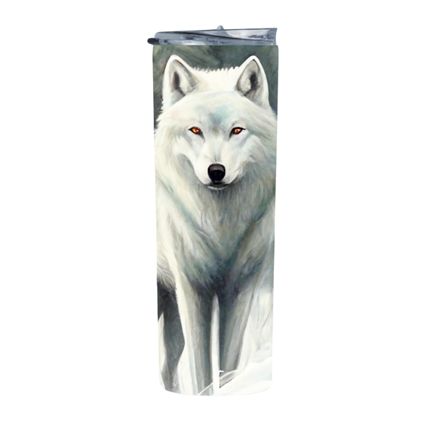 White Wolf 20 Oz Straight Skinny Tumbler 010