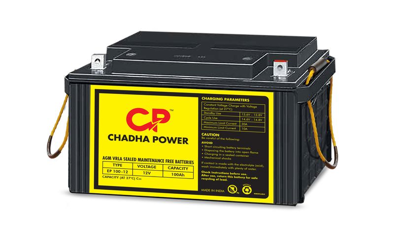 Chadha Power 12v 100ah Agm Vrla Sealed Maintenance Free Battery