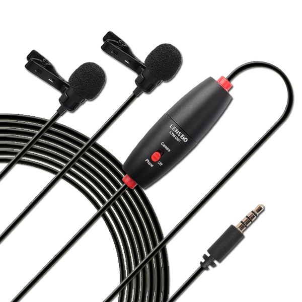 LensGo LYM-DM1 Double Mini Omni-directional Lavalier Condenser Microphone
