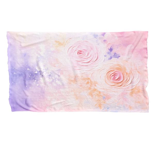 Watercolour Cloudy Rose Large Light Weight Fleece