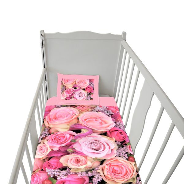Pink Roses Cot Duvet Set