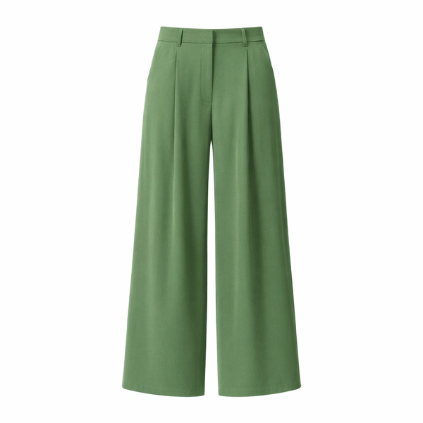 Wide-Leg Trouser - Green