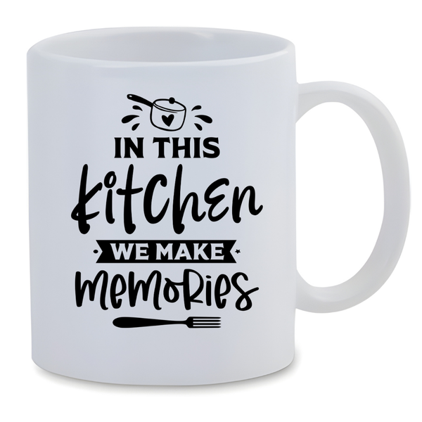 Ceramic Mug - We Make Memories In This Kitchen - White - 350ml