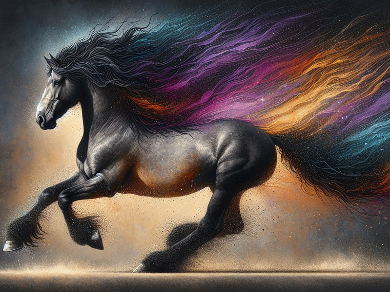 Modern Canvas Wall Art Home Decor - Colourful Gallop