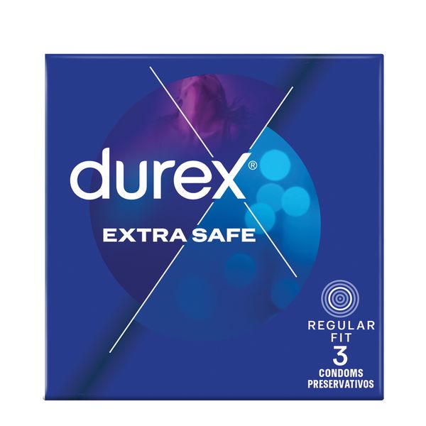 Durex 3's, Thicker Latex Condoms with Lube, Extra Safe