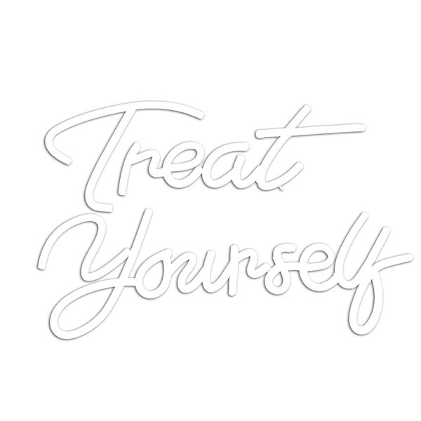 Treat Yourself Neon Signs Cool White Led Sign for Bedroom Wall