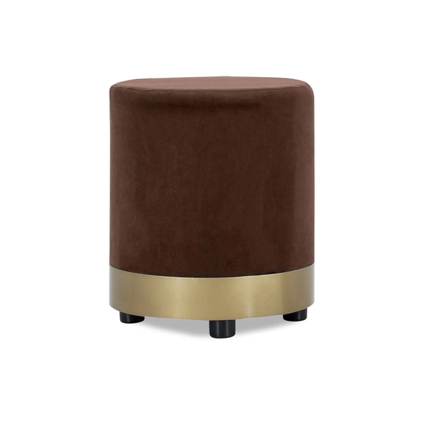 VeeM Velvet Ottoman with Gold Base