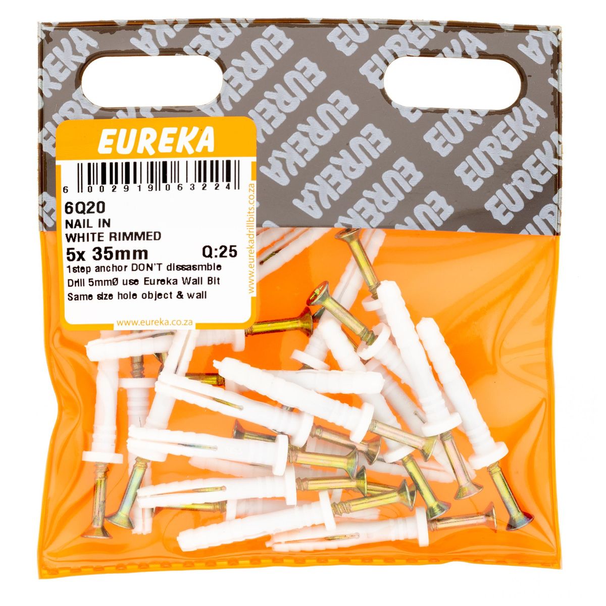 EUREKA Nail In Anchor White Rimmed 5 X 35mm Q 25 6Q20 Buy Online In 