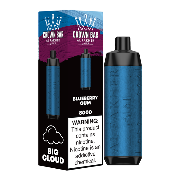 Al Fakher - Crown Bar 8000 puff disposable rechargeable vape -Blueberry Gum