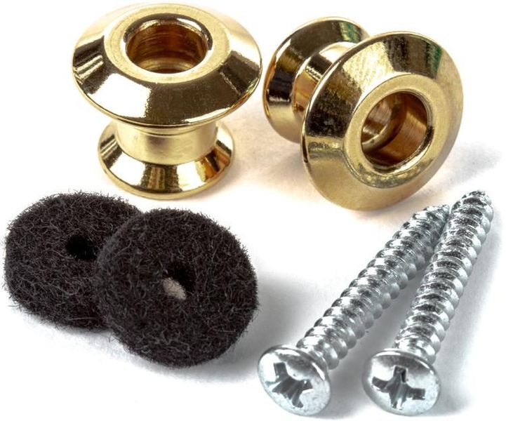 Dunlop Straplok Strap Buttons - Gold Pack of Two