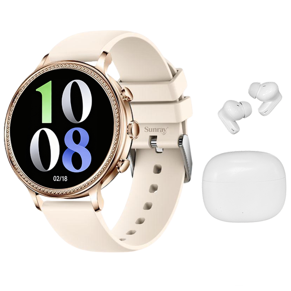 SUNRAY Smartwatch &amp; Earbuds Gift Set for Women - Fitness &amp; Style Combo