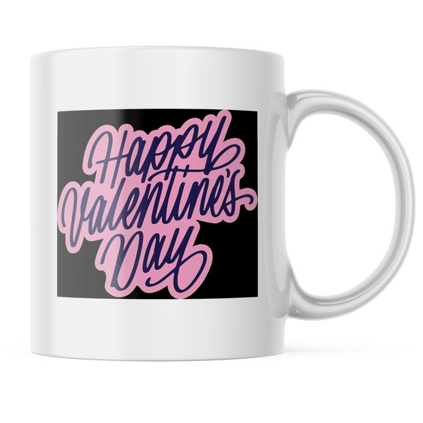 Ceramic Happy Valentine's Day Light Pink Mug - White - 11oz