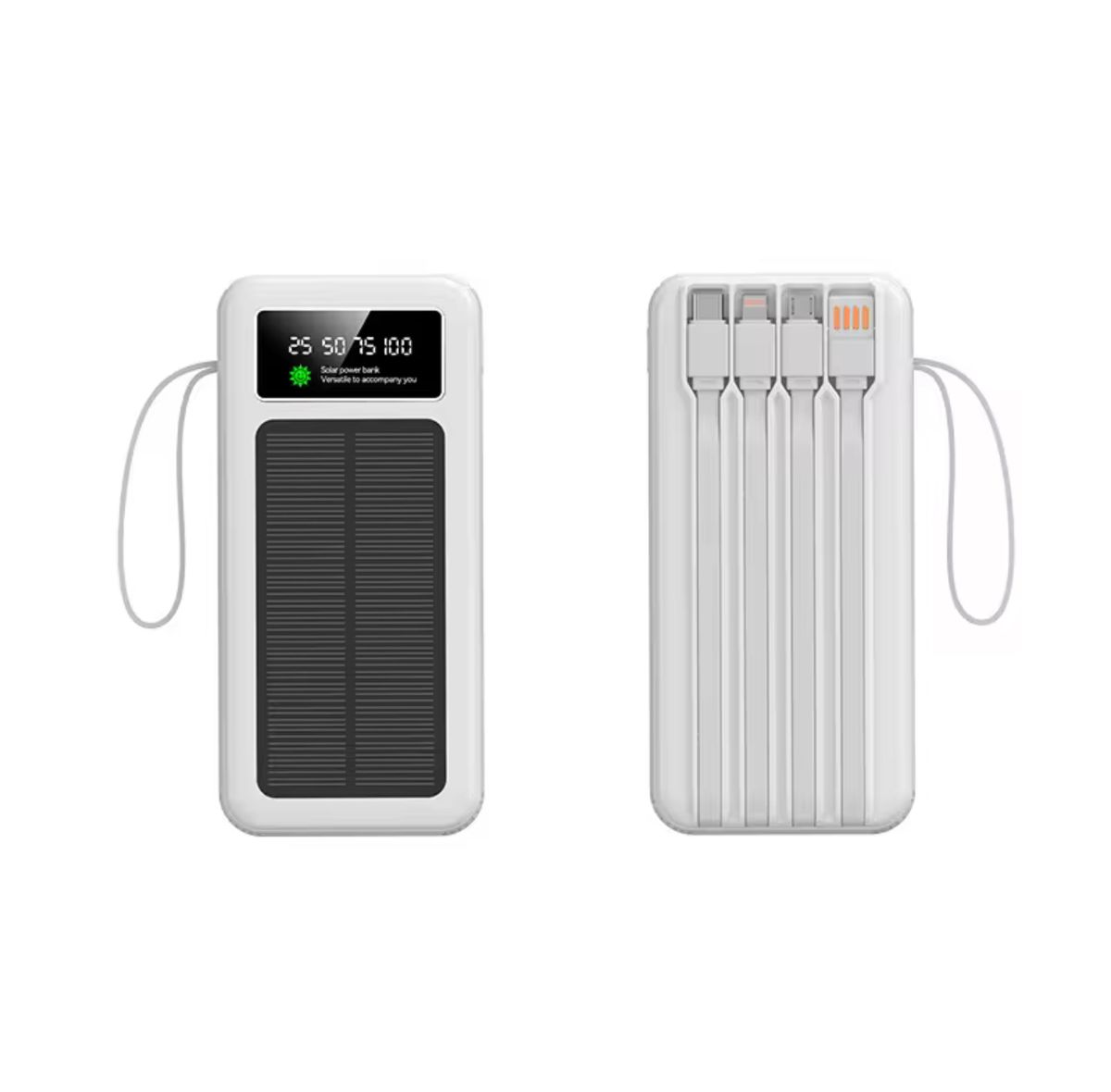Multi-Function Power Bank with Built-In Charging Cables Universal
