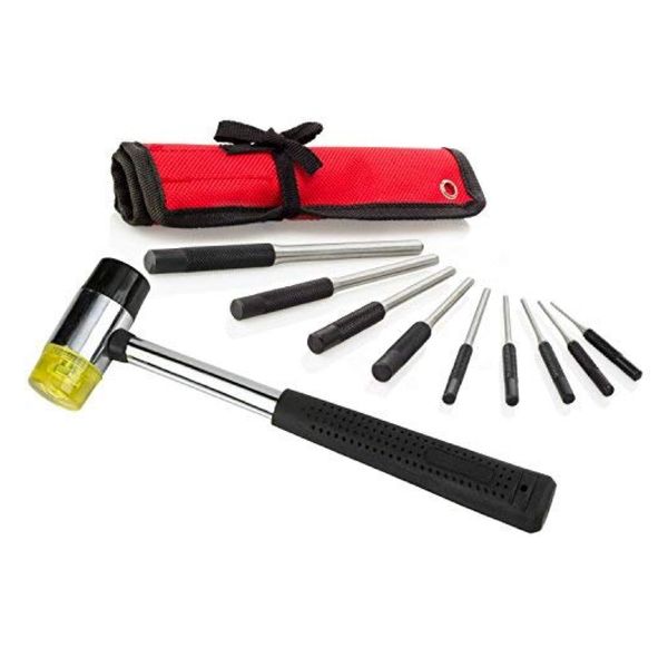 Tool Professional Repair Gunsmith Roll Pin Punch Set &amp; Soft Mallet 11 Piece