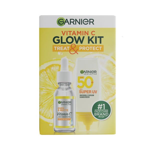 Garnier Vitamin C Glow Kit: Booster Serum 30ml and SuperUV Serum