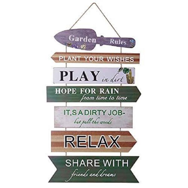 FI - Garden Rules 7 Plates Hanging Decor