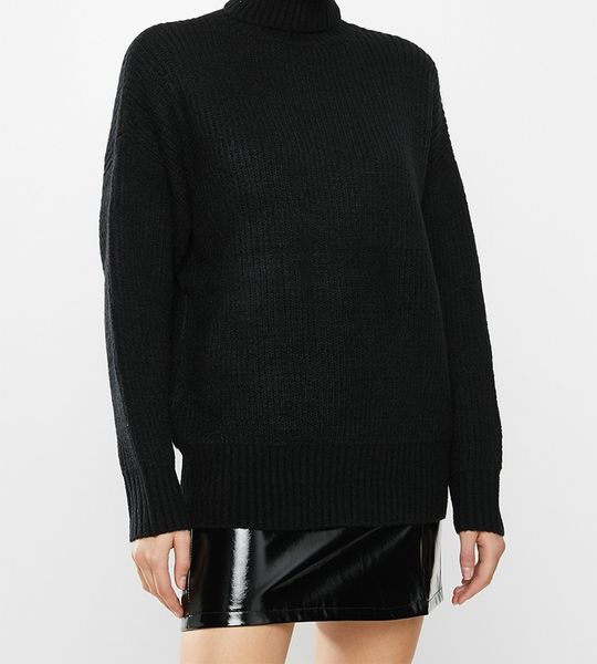 Women's Missguided Premium Boyfriend Roll Neck - Black