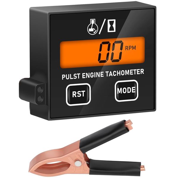 Small Engine Tachometer, Digital Tachometer Tach Gauge Meter with Clip