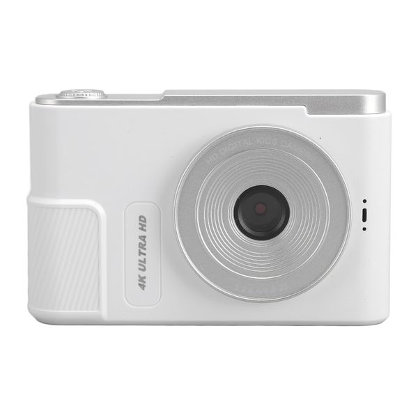 48MP 4K Digital Cam, 16X Zoom, 2.4" Screen, For Kids Students Vlog, White
