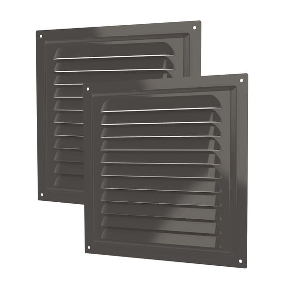 Ventilation wall cover grilles 200 x 200mm square zinc coated - 2 pieces Grey