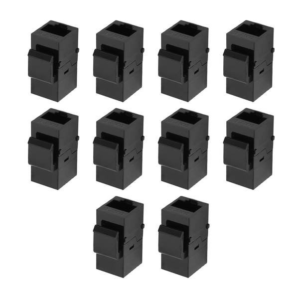 10Pcs Rj45 Connector Keystone Cat6 Extension Coupler Adapter Black