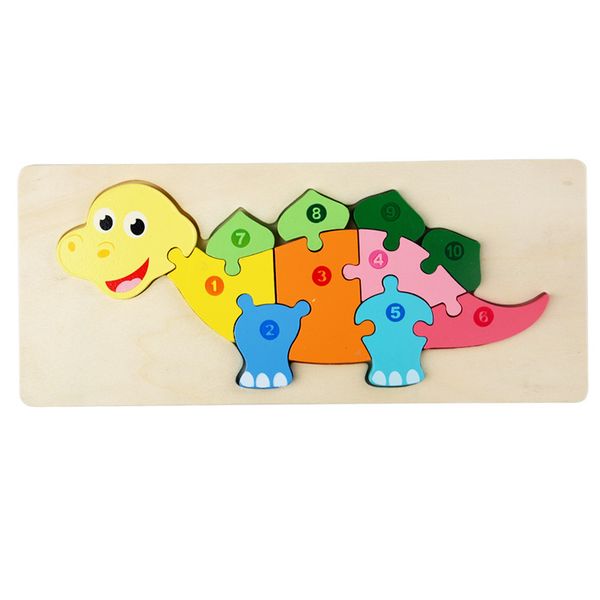 10 Pieces Of Kids Educational Colorful Tortoise Design Wooden Puzzle Toy Set