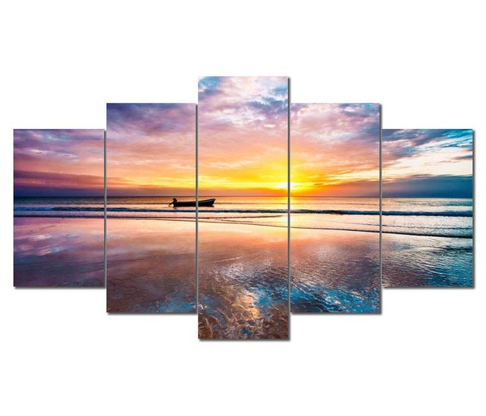 Boat In Sea - 5 Panel Split Canvas