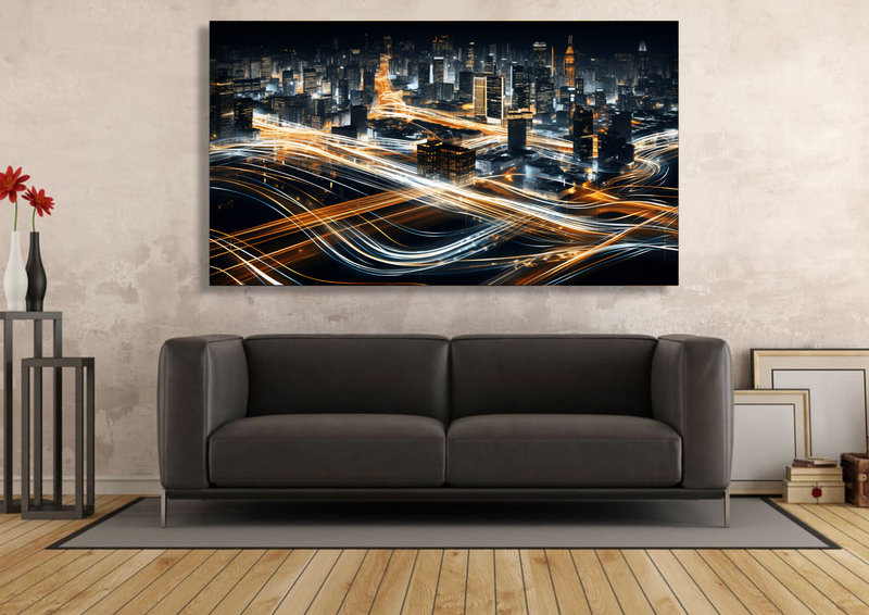 Canvas Wall Art -Urban Glow Abstract - HC1119