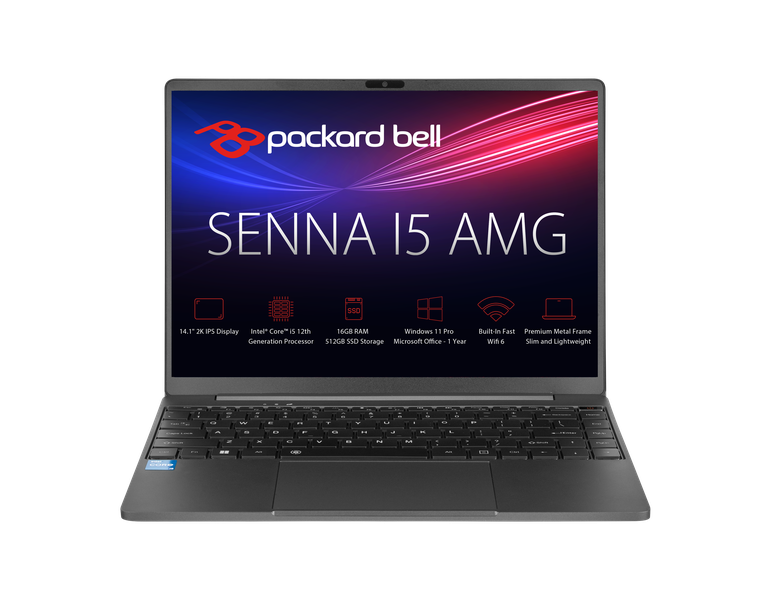 Packard Bell Senna i5 AMG Core i5 12th Gen 14" 2K 16GB RAM 512GB SSD Laptop