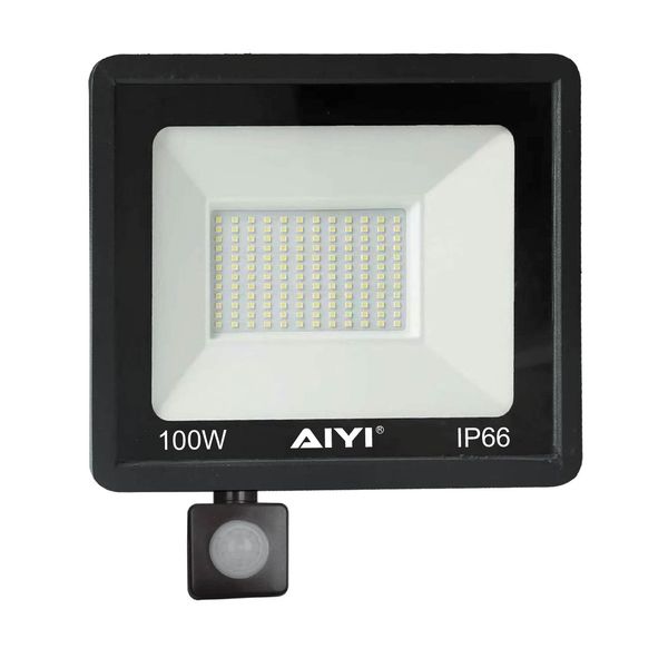 AIYI 100W LED Flood Light with Motion Sensor IP66, 6500K AY399-017