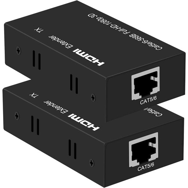 HDMI Extender 200Ft Over CAT6/CAT7 Ethernet Cable 1080p