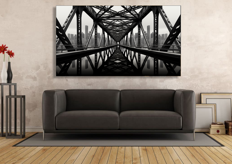 Canvas Wall Art - Steel Symmetry Abstract - IM1285