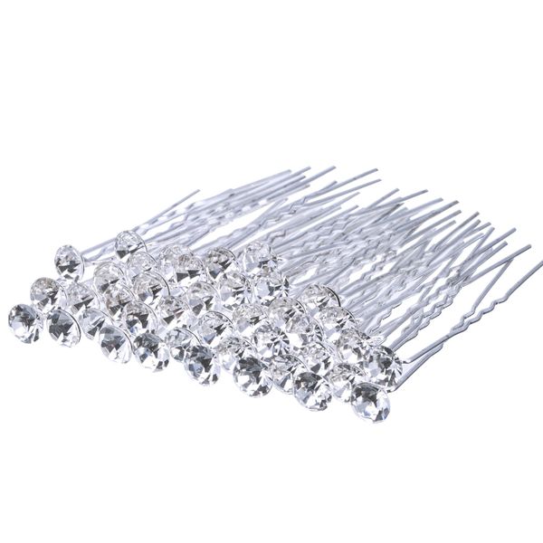 40 Pack Rhinestone Hair Pins Bridal Wedding Crystal Clips Women Girls