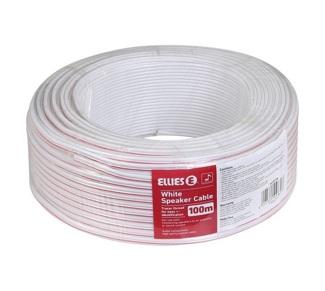 Bluewater Speaker Cable 100m - White