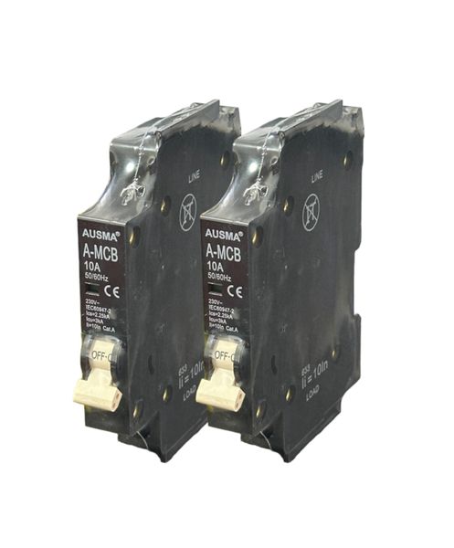 2 x AUSMA Mini Rail Circuit Breakers - 1P 10A