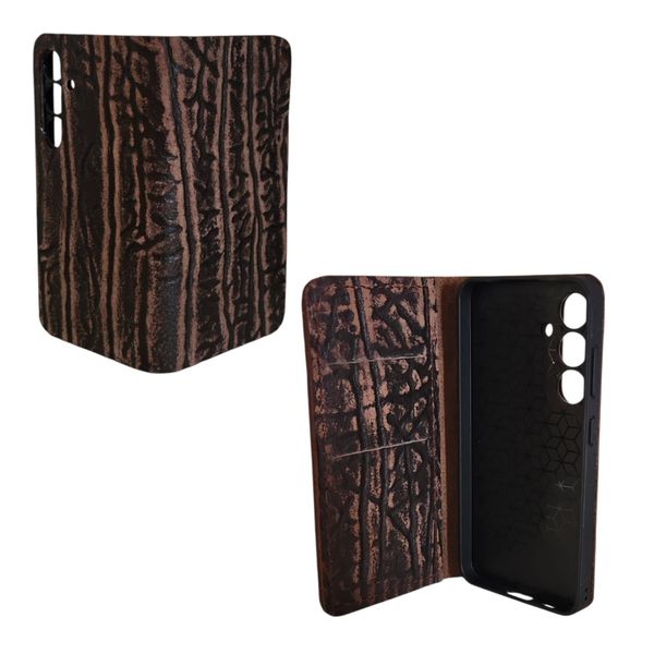 Croska Rugged Buffalo Leather Flip Case Compatible with Samsung S24 Series