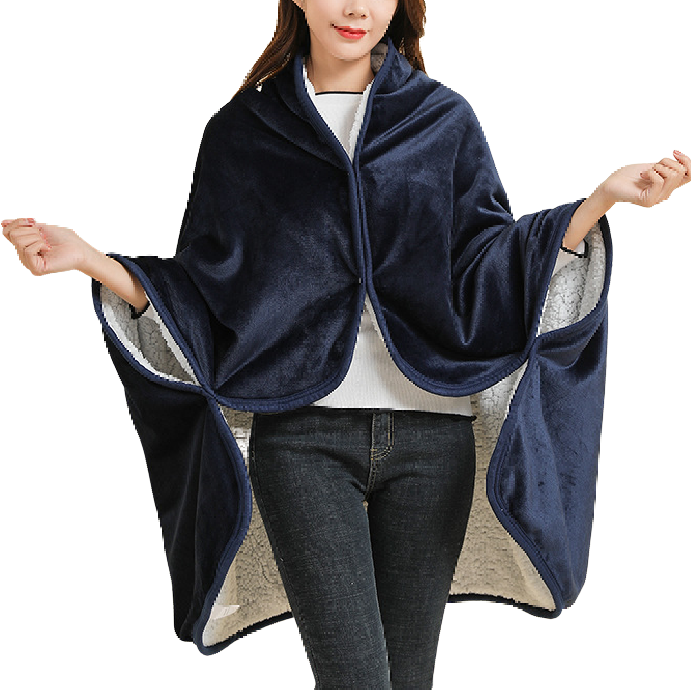 Hub Shawl Poncho Navy Blue Blanket Super Soft and Cozy Shop Today. Get it Tomorrow!
